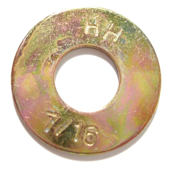 Midwest Fastener Flat Washer, For Screw Size 7/16" , Steel Zinc Yellow Finish, 25 PK 08198 - main